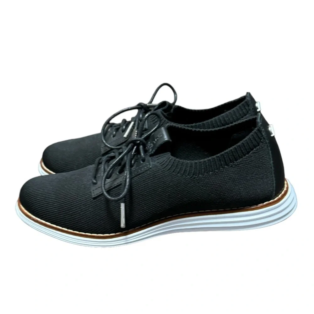 Cole Haan Womens ØriginalGrand Oxford Black Knit Leather Sneaker Shoes Size 5.5